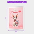 thumbnail image 5 of Happy Valentine's Day Sphynx holding flowers 5x7in Folded Greeting Card Cat Lover Kitten Owner Gifts Idea Single Note Card with Envelope - 3005, 5 of 5
