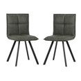 thumbnail image 2 of Juego de 2 sillas de comedor de cuero moderno Wesley de LeisureMod con patas de metal LeisureMod WC18G2, 2 of 2