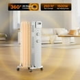 thumbnail image 2 of Oil Filled Radiator Heater, 1500W Quiet Warmth Radiant Heater, 3 Heating Modes, Overheat & Tip-Over Protection, Adjustable tat, Space Heaters for Indoor Use, White, 25.2 x 13.8 x 11 in, 2 of 5