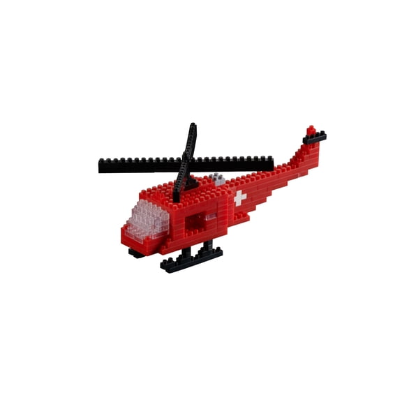 Brixies Brick Model SWISS HELICOPTER 3-D Model Brick Building Kit