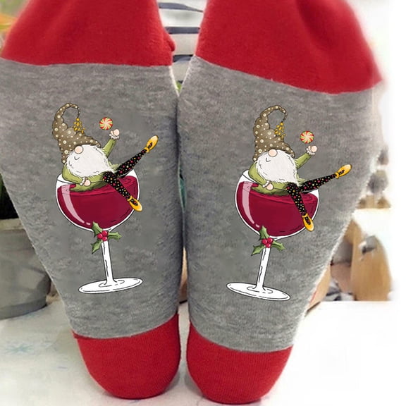 Clothes Idoravan Winter Socks for Women Cotton Socks for Men and Women Personalized Red Wine Cup Casual Mid Tube Socks Ins Fashion Colored Breathable Socks