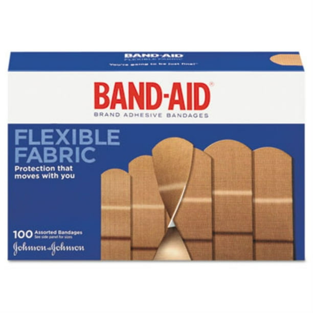 Band-Aid Brand Flexible Fabric Adhesive Bandages for Wound Care & First Aid,  Assorted Sizes, 100 ct 