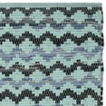 thumbnail image 4 of SAFAVIEH Montauk Harding Geometric Striped Cotton Runner Rug, Turquoise/Blue/Black, 2'3" x 8', 4 of 6