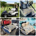 thumbnail image 6 of Golf Cart Seat Covers for 2 Seater, Garden Flora Illustrations Soft Microfiber Cart Seat Towel Blanket, Blue Yellow Flowers Absorbent Breathable Non Slip Bench Seats Protector for Golf Course 51"x31", 6 of 9