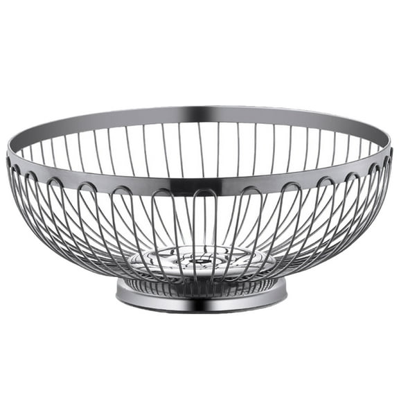 Dytern fruit basket Bread Basket Fruit Vegetable Storage Basket Stainless Steel Wire Hollow Basket,10.24"X10.24"X4.72"