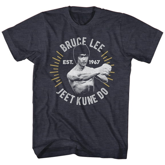 Bruce Lee Circle Burst Navy Heather T-Shirt