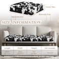 thumbnail image 3 of Xoenoiee Black Cow Print Stretch Seat Cushion Covers, Washable Sofa Slipcovers Couch Cushion Covers Removable Furniture Protector Large-Chair Cushion Slipcovers, 3 of 7