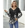 thumbnail image 5 of Zeagoo Womens Tops Dressy Casual Beach Vacation Clothes for Women Business Casual Long Shirts V Neck Tee Shirt Ladies Top and Blouses Ethnic Style, 5 of 7