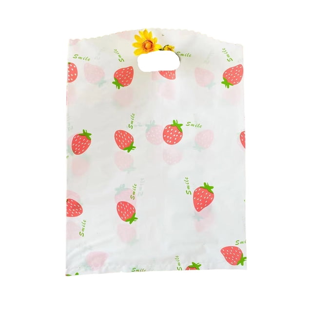 Kearding 50 Uds bolsas de regalo cajas de plástico contenedor lindo autoensamblaje caramelo cumpleaños paquete Navidad caja adornos joyería Kits de decoración para fiestas Fresa