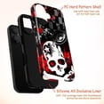 thumbnail image 4 of Edgy Skull and Speaker Phone Case, Black and Red Grunge Design with Hearts and Checkerboard Pattern, Protective Cover for iPhone 16 15 14 13 12 11 Pro Plus Mini, 4 of 6