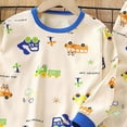 thumbnail image 5 of TOWED22 Infant Toddler Baby Boy Clothes 2 Piece Long Sleeve Print Crewneck Tee Elastic Waist Sweatpants Warm Fall Outfits Set(Beige,5-6 Y), 5 of 8