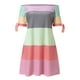 thumbnail image 4 of Gibobby Vestido Casual para Mujer Mujeres Fashion Casual Vestido Verano de la de hombro Sexy vestidos elegantes Desnudado encaje de mangas Mini vesti(Rosa caliente,G), 4 of 5