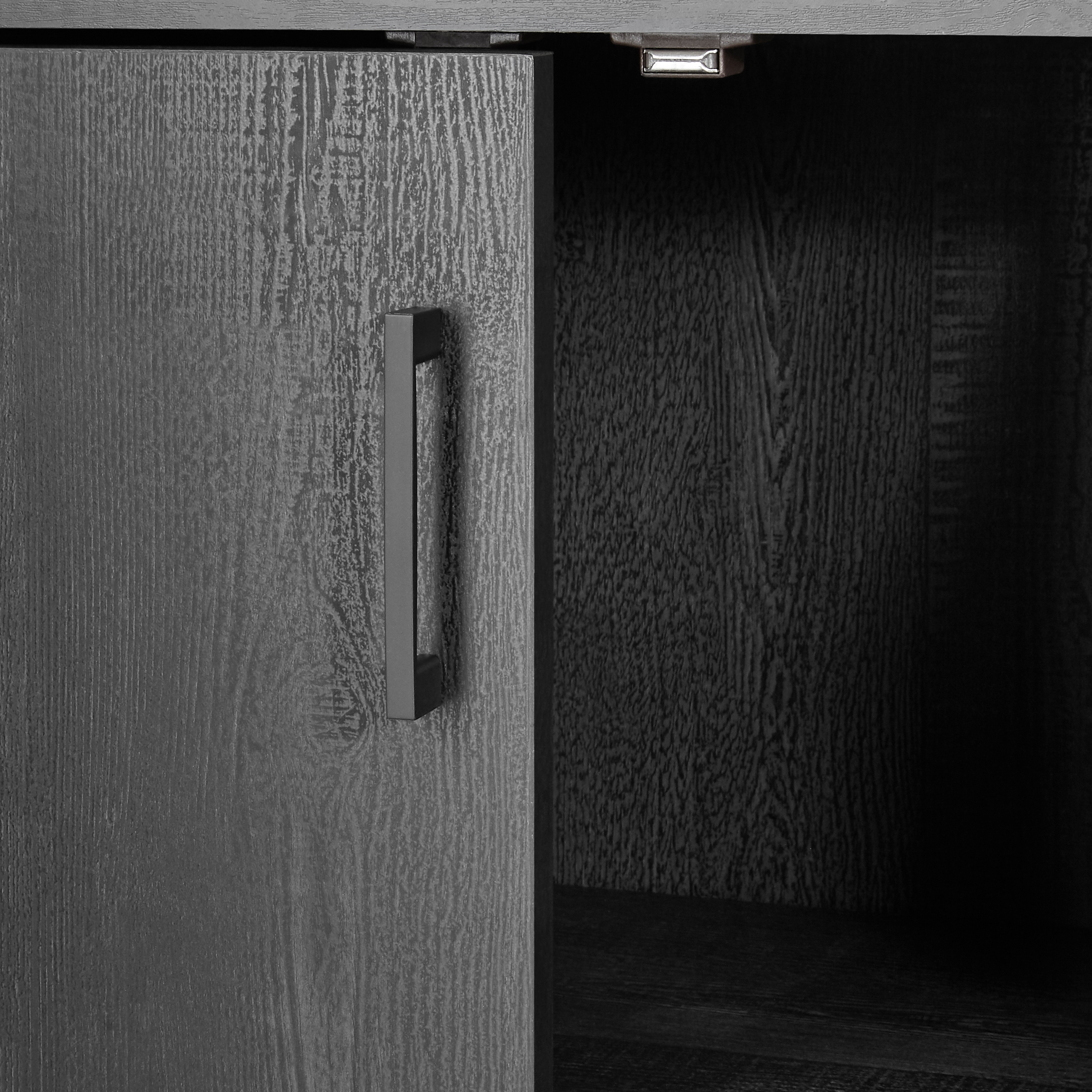 Mainstays 5-Shelf Bookcase with Doors, Black photo 5