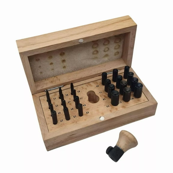 Bezel Setting Tool Punch Set with 24 Punches in Wooden Box Size 1.1 mm to 10 mm