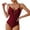 Red, variant on Sngxgn Women Swimsuit Solid Ribbed Monokini Swimwear Scoop Neck Low Back Bathing Suit(Purple,XXL)