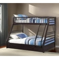 thumbnail image 2 of 83  X 63  X 65  Espresso Pine Wood Twin XL Over Queen Bunk Bed, 2 of 5