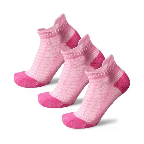 LujingZ Coolmax Compression Running Socks 3 Pairs Athletic Ankle socks Moisture Wicking Cushioned No Show Sport Socks