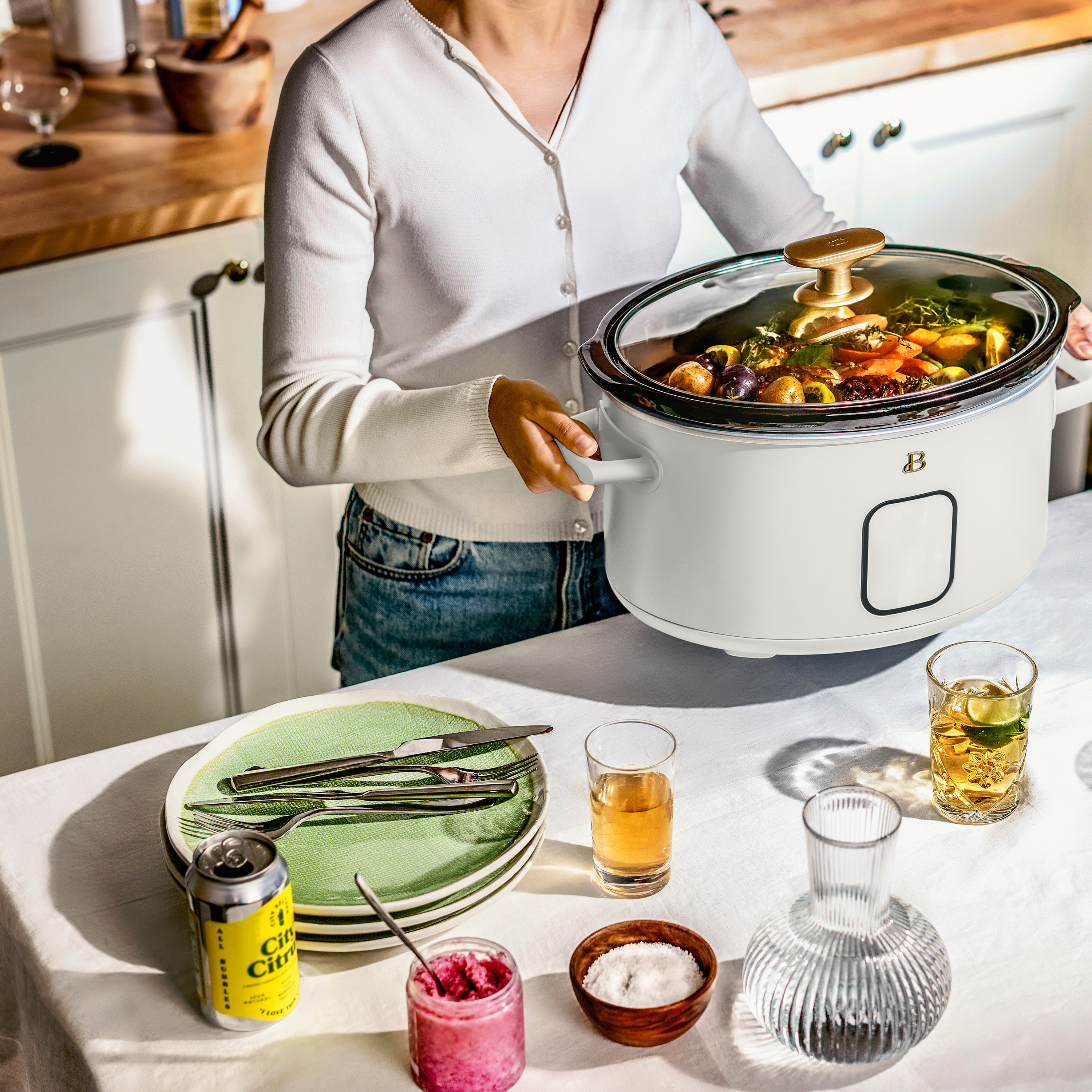 Beautiful 6-Quart Programmable Slow Cooker, White photo 6