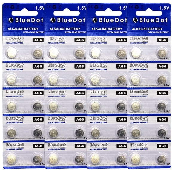 BlueDot Trading AG6 (also known as LR69 and LR921) Alkaline Button Cell Batteries - 40 Pack