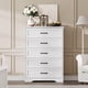 thumbnail image 3 of 5 - cajón cómoda dormitorio: chest of cajones con anchura metal handle, rural moderno, madera altura cómoda, natural texture, almacenamiento organizer dormitorio, sala estar, niños room (blanca), 3 of 7