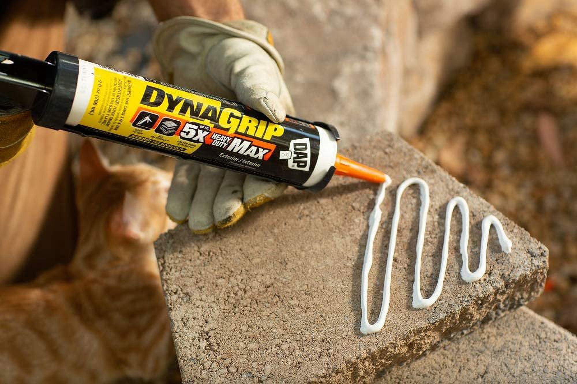 12-pack DAP Dynagrip Heavy Duty Max - Polyurethane Construction Adhesive - 12 Pack, 9 Oz, White — Exterior Wood Surfaces, UV-Resistant Formula