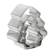 Uxcell 3Pcs Christmas Tree Cookie Cutters Set Assorted Sizes Stainless Steel Holiday Cookie Cutters Biscuit Mould