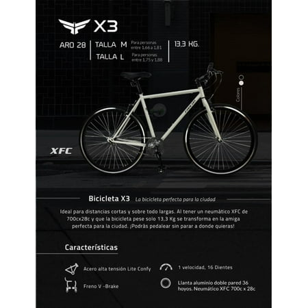 Bicicleta Urbana X3 Blanco Aro 28 M Faucon Lider.cl