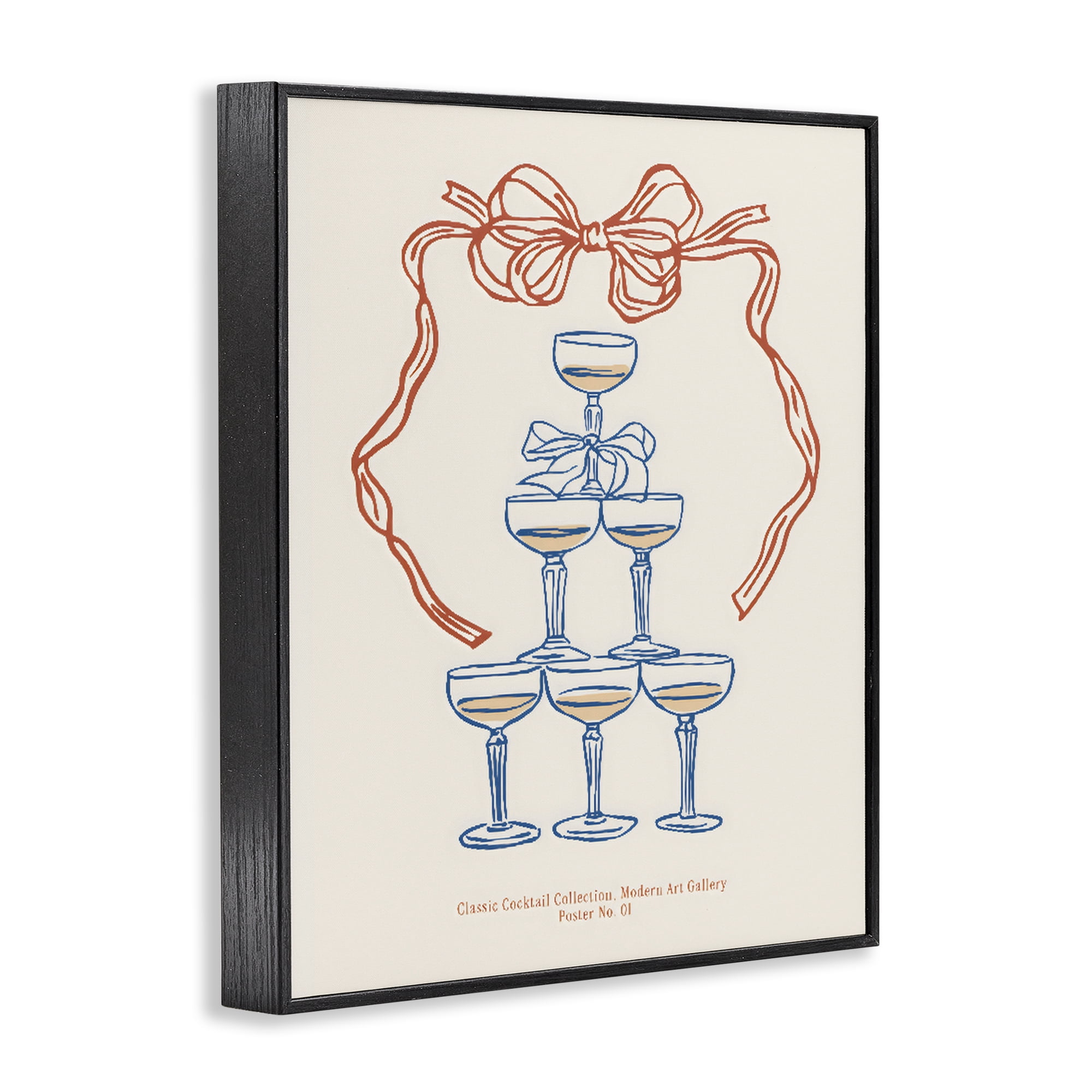 Stupell Industries Classic Cocktail Tower Black Framed Giclee Art, design by The Prints Vibe