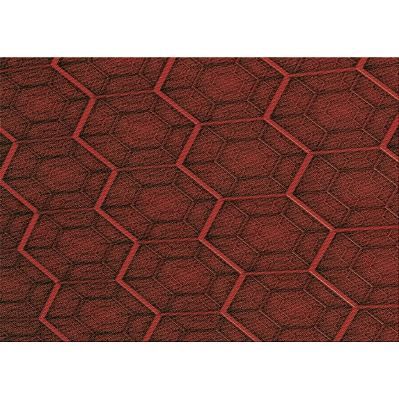 Ahgly Company Machine Washable Indoor Rectangle Transitional Crimson Red Area Rugs, 7' x 9'