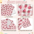 thumbnail image 4 of FORMRS Niños Short Sleeve Top and Pants Pajama Set Unisex Satin 2-Piece Sleepwear, Sizes 7-8Y, Strawberry Plaid Pattern, 4 of 8