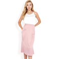 thumbnail image 2 of Women's Satin Midi Skirt With A-Line Silhouette And Elastic Waistband- Mauve Pink,Small, 2 of 7