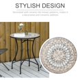 thumbnail image 3 of Mosaic Patio Table, Round Coffee Table with Metal Frame, Garden Furniture for Outdoor, Poolside, Green, 3 of 7