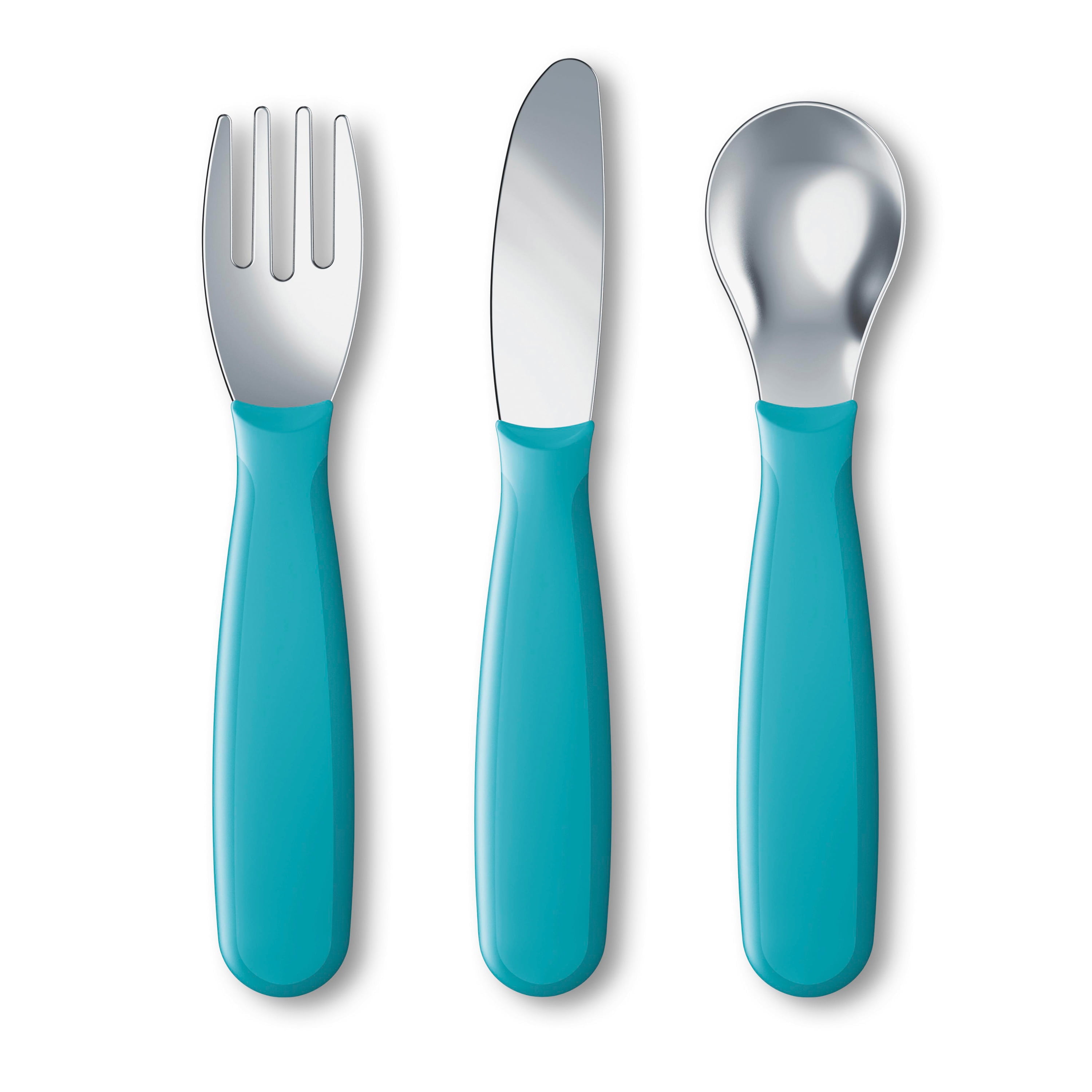 NUK Toddler Cutlery, Knife, Fork and Spoon Set, 3 Pack, Neutral