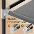 thumbnail image 2 of LEDREM Large Wardrobe Closet Organizer with 3 Hanging Rods & 4 Side Pockets , Fabric Storage with Cover for Bedroom/Living Room , Easy Tool-Free Assembly ,Gray, 2 of 5