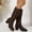 Brown, variant on Womens Knee High Boots, Pointed Toe Suede Leather High Chunky Heels Fall Winter Dress Tall Boots Brown US7.5