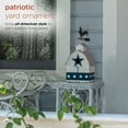 thumbnail image 5 of Alpine Corporation 9" x 18" Patriotic Rooster Vane Top Metal Birdhouse, White/Blue, 5 of 13