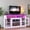 58"White, variant on UFORIC TV Stand for 75 Inch TV w/Outlets, Farmhouse Entertainment Center with LED, Media Console TV Cabinet,White