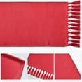 thumbnail image 6 of Ksopiavobs Red Tassel Table Runner, Christmas Linen Blend Rustic Farmhouse Style Kitchen Table Decoration Holiday Wedding Party Dinning Decor 13x48 Inch, 6 of 6