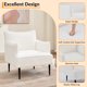 thumbnail image 4 of Yeshouse Sillón decorativo de mediados de siglo, cómodo y moderno, tapizado en tela gris con brazos y patas de metal, ideal para sala de estar, dormitorio u oficina, 4 of 7