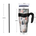 thumbnail image 4 of 40oz Tumbler,Christmas Tree and House Pattern Insulated Tumblers with Removable Handle,Stainless Steel Double Vacuum Coffee Tumbler Cup with Straw for Home,Office,Travel,Party, 4 of 5