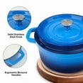 thumbnail image 5 of Hawsaiy 6.5 QT Enameled Cast Iron Dutch Oven with Lid, Nonstick Cookware for Baking, Roasting, Braising & Cooking, Dual Handles, Dark Blue, 5 of 10