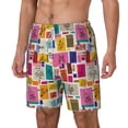 thumbnail image 2 of Balery Cute Doodles Mens Swim Trunks Swim Shorts for Men Quick Dry Inseam Beach Shorts with Compression Liner Pocket-Small, 2 of 9