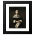 thumbnail image 2 of Rembrandt van Rijn 12x14 Black Modern Framed Museum Art Print Titled - Portrait of a Lady with an Ostrich-Feather Fan (C. 1656-1658), 2 of 5
