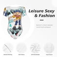 thumbnail image 4 of Rocae Sml Jeffy pour une Pièce Col Rond Manches Courtes Justaucorps pour Femmes Justaucorps Basique Décontracté Combinaison Quotidienne T-Shirts-Moyen, 4 of 7