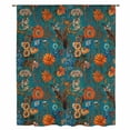 thumbnail image 2 of Orange Green Spring Floral Sheer Curtains 45 Inches Long, Vintage Botanical Summer Flower Light Filering Curtains, Breathable Simi Curtain Privacy Drapes for Kitchen Bathroom Small Window Treatment, 2 of 9
