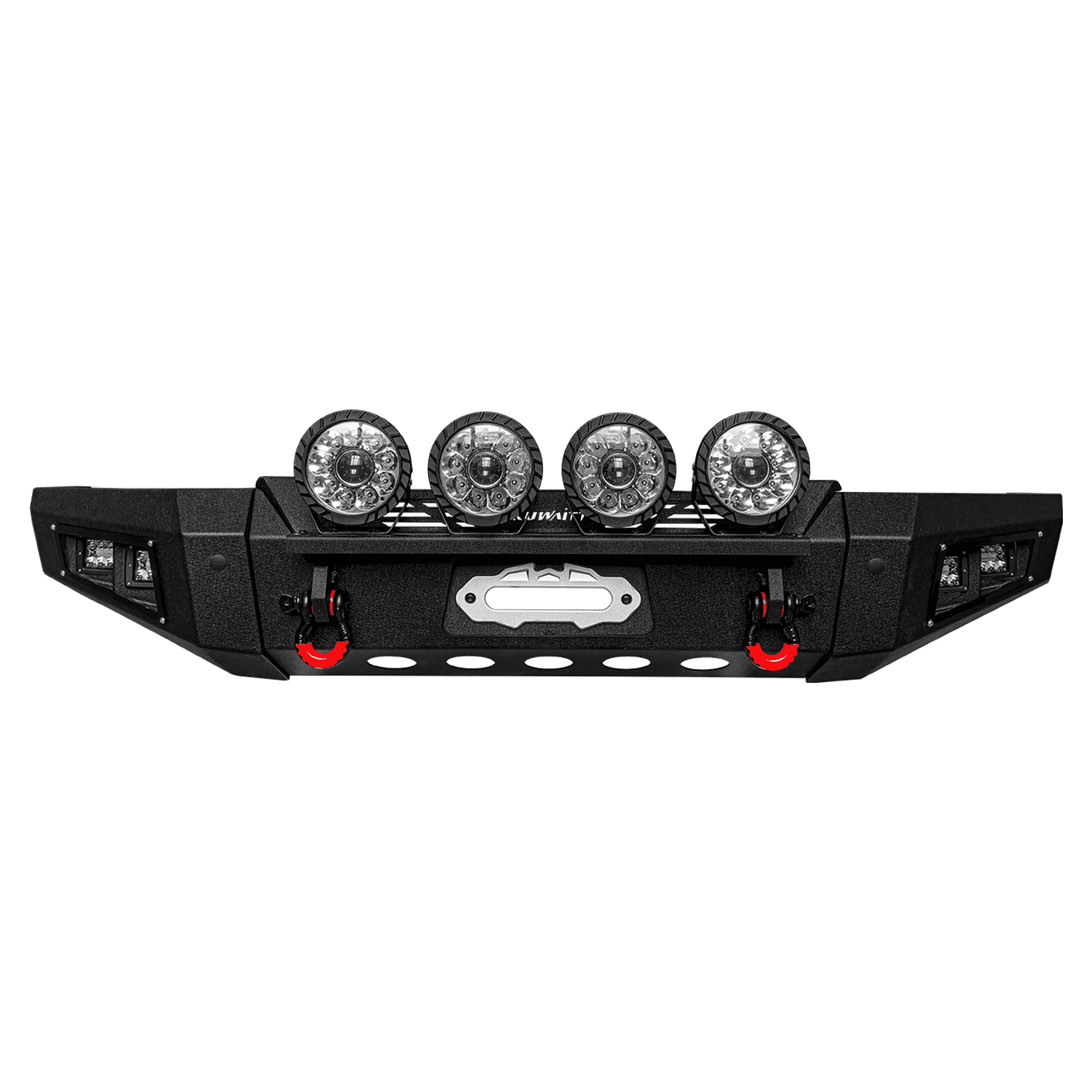 TIOYAR For 2019-2024 Dodge Ram 1500 (Not fit classic model) Front Bumper With Winch Plate&Lights (Black Texture)