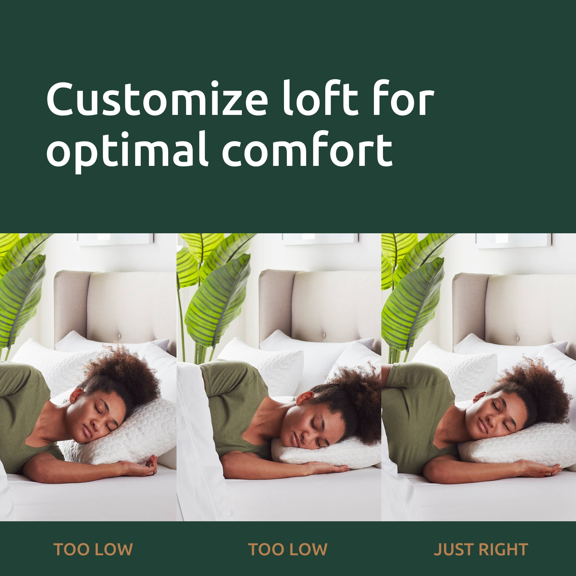 Rest Haven Ultra Plush Bed Pillow with Shredded Foam and Customizable Loft, Queen