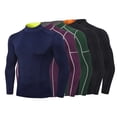 thumbnail image 1 of Hombres Camisas deportivas Camiseta de manga larga Cuello alto Rendimiento deportivo de secado rápido, 1 of 7