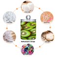 thumbnail image 4 of WOBOGO Kiwi Fruit Pattern Transparent Plastic Jar 4pcs Cotton Swabs Balls Pads Floss Stick Dispenser Bathroom Vanity Storage Organizer, 4 of 7