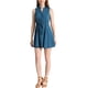 thumbnail image 2 of INSPIRE CHIC Vestidos sin mangas para mujer con escote en V y borde de encaje, vestido A-line XL azul lago, 2 of 7